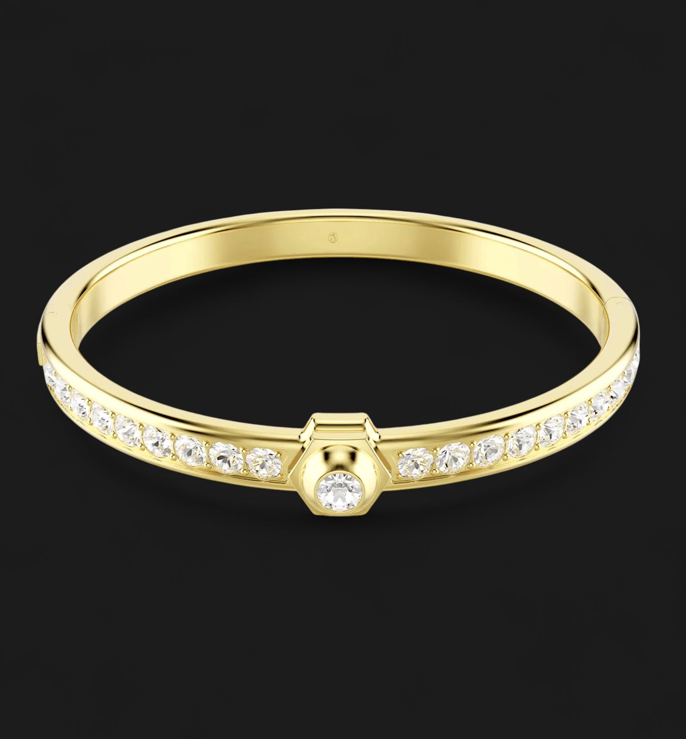 Numina Bangle, Round Cut, Gold Tone, Size M - 5688493
