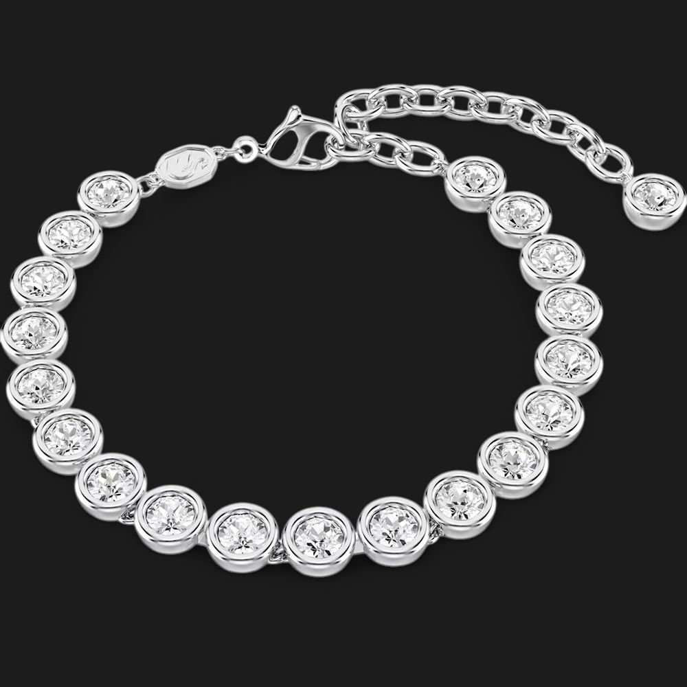 Imber Tennis Bracelet, Round Cut, White (Size M)- 5682666