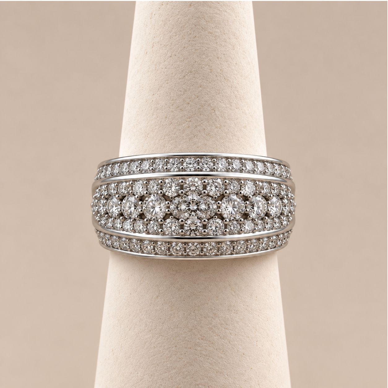 Eternal Triple-Row Diamond Anniversary Ring (4.3g)