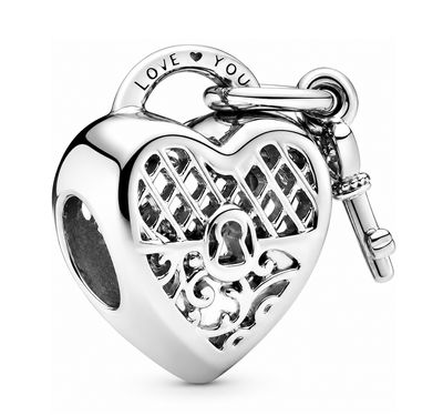 Love You Heart Padlock Charm-797655