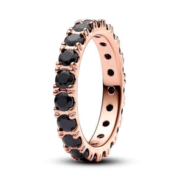 Black Sparkling Row Eternity Ring - 180050C02