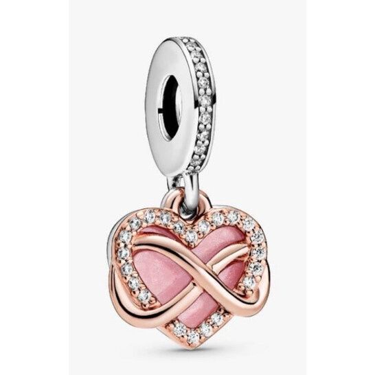 Sparkling Infinity Heart Dangle Charm - 788878C01