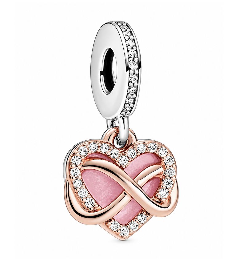 Sparkling Infinity Heart Dangle Charm - 788878C01