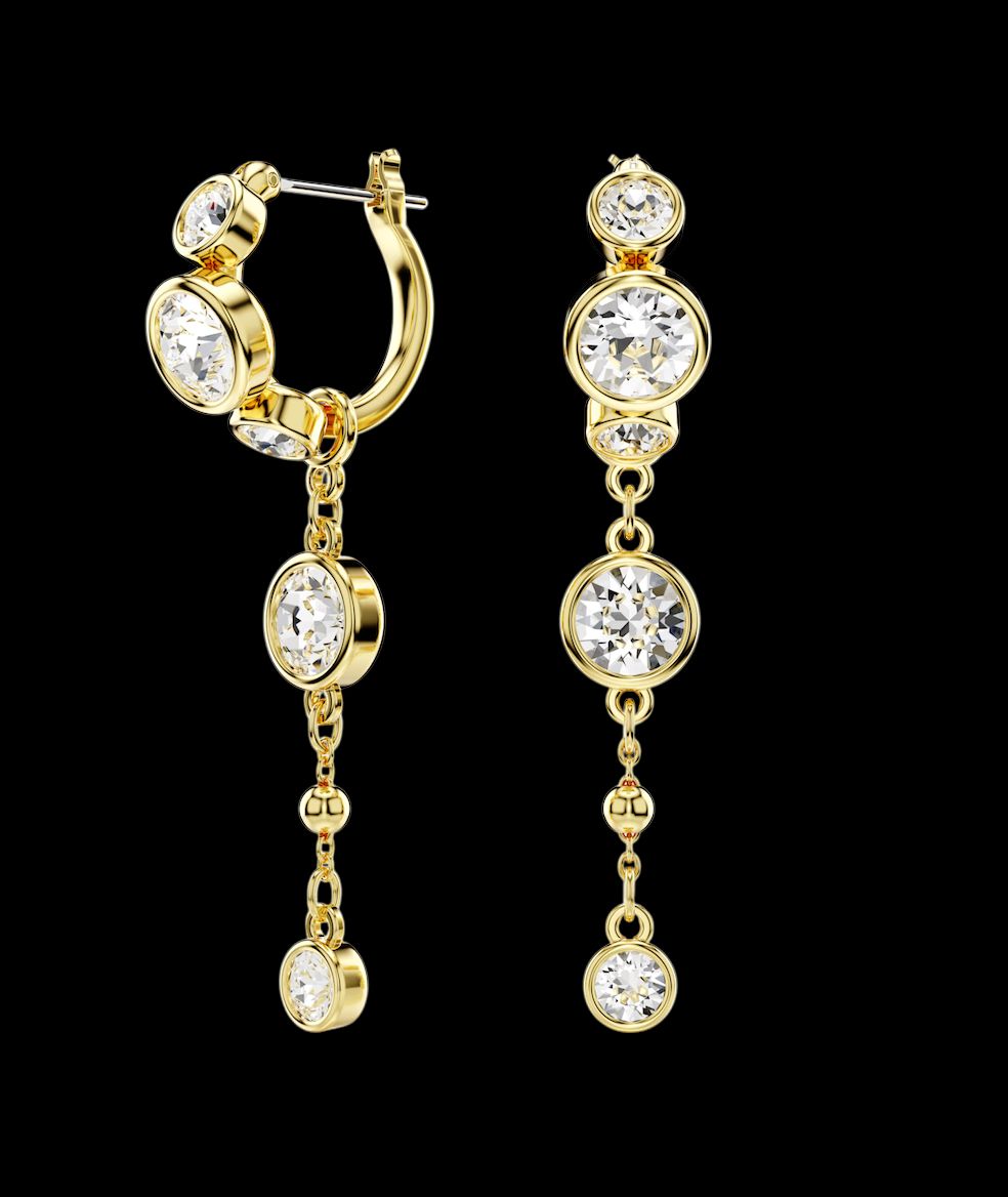 Imber Drop Earrings, Round Cut, Mixed Metal - 5680097