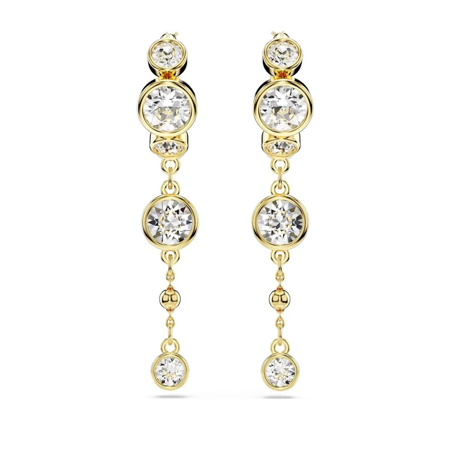 Imber Drop Earrings, Round Cut, Mixed Metal - 5680097
