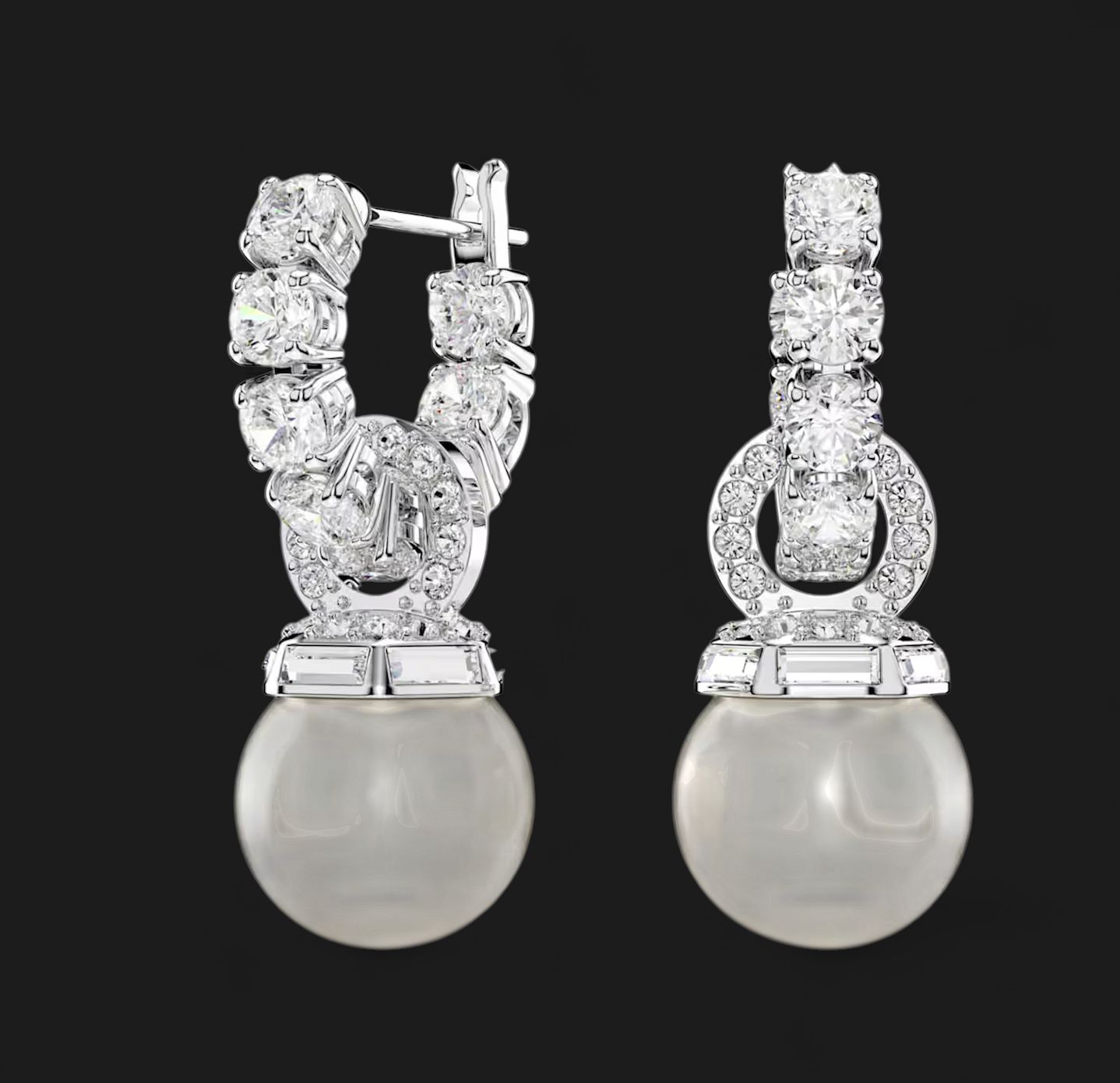 Matrix Drop Earrings,. Crystal Pearl - 5691716