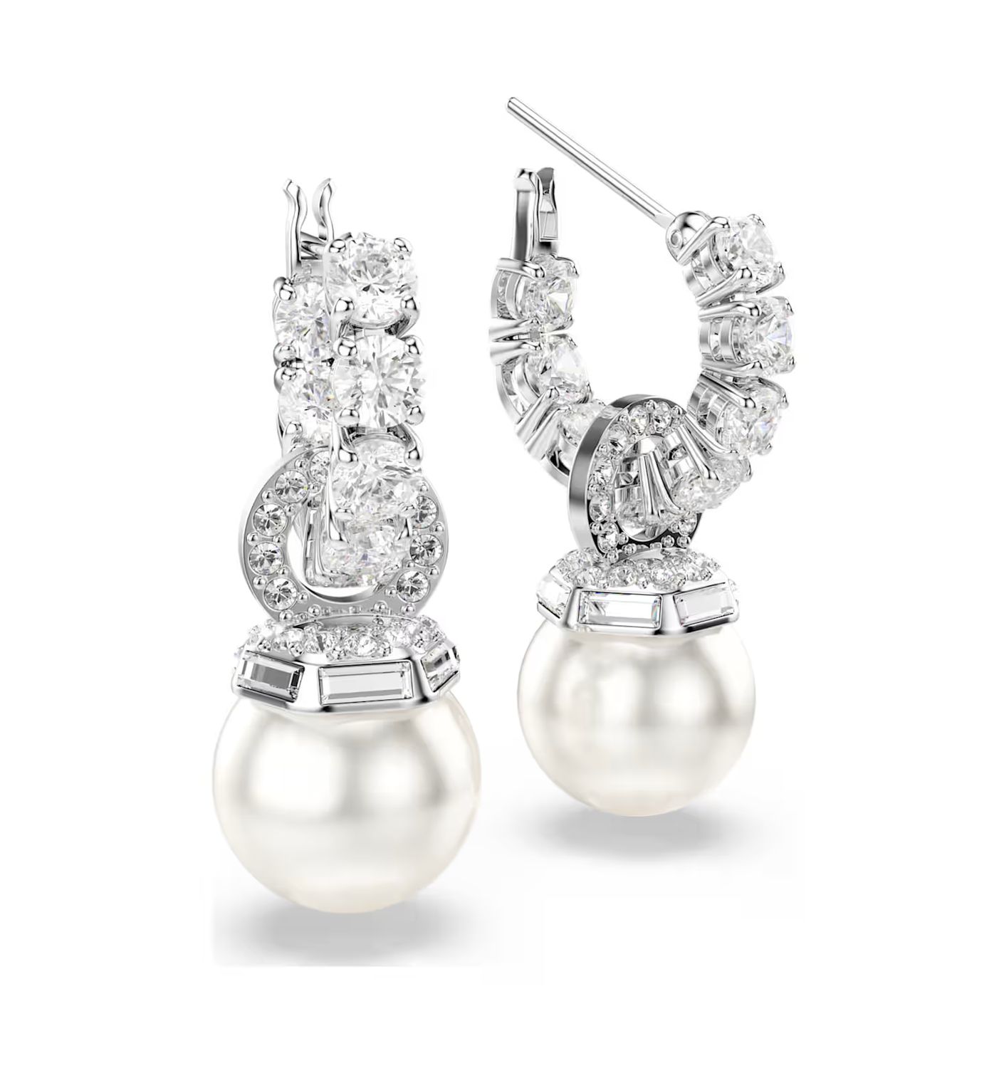 Matrix Drop Earrings,. Crystal Pearl-5691716
