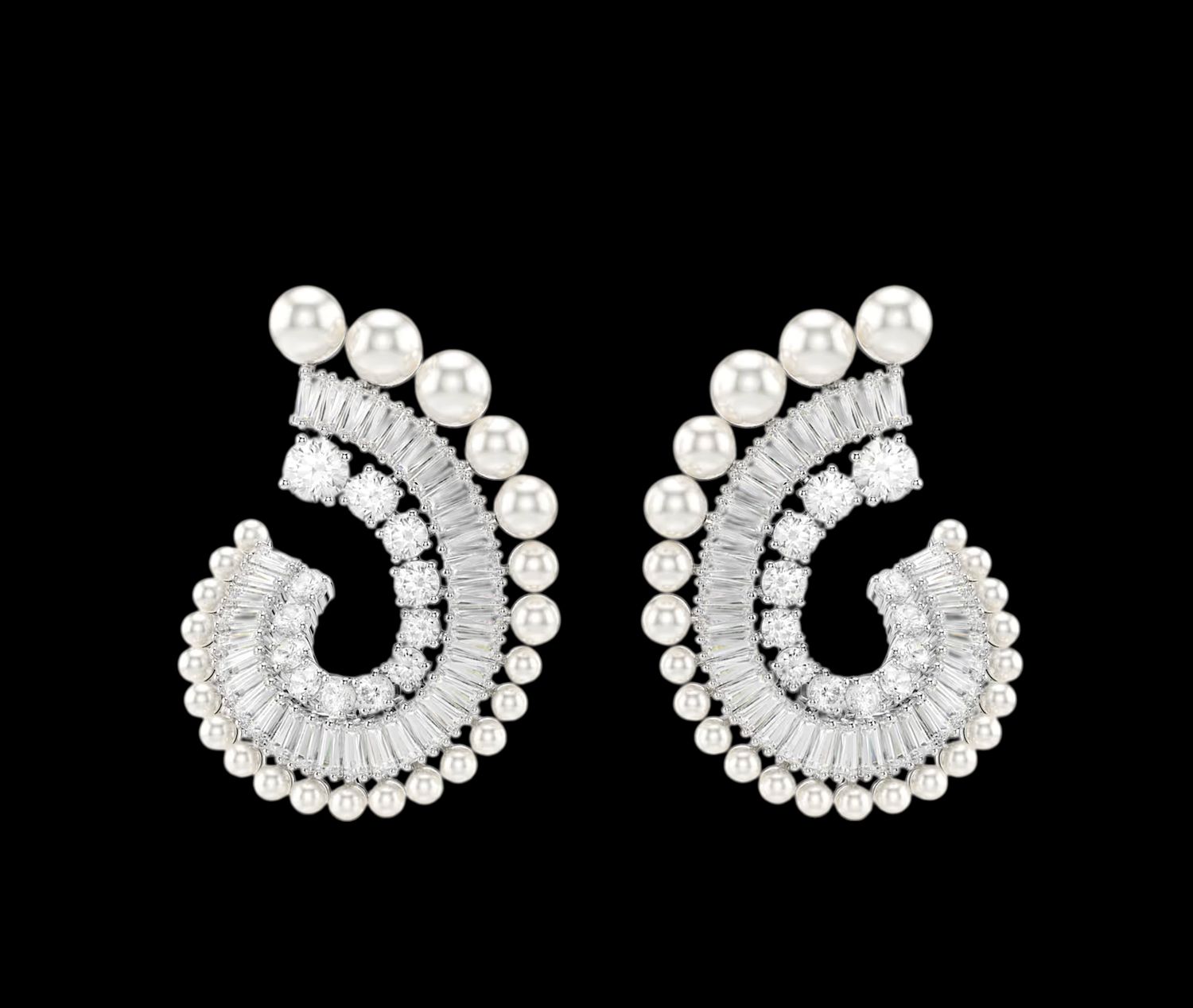 Ariana Grande x Swarovski Drop Earrings (Crystal Pearl/Mixed Cuts)- 5720869