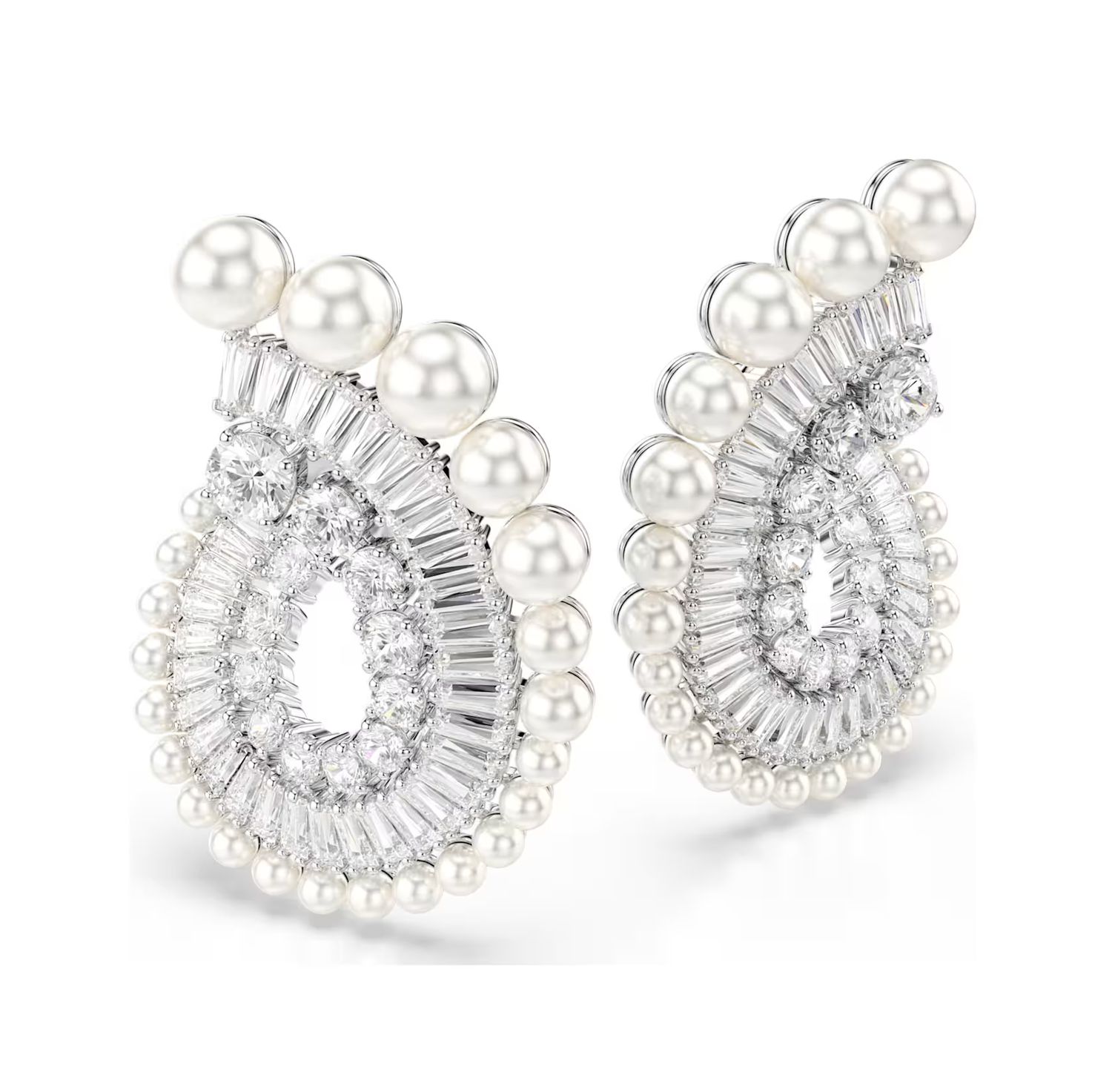 Ariana Grande x Swarovski Drop Earrings, Crystal Pearl, Mixed Cuts-5720869