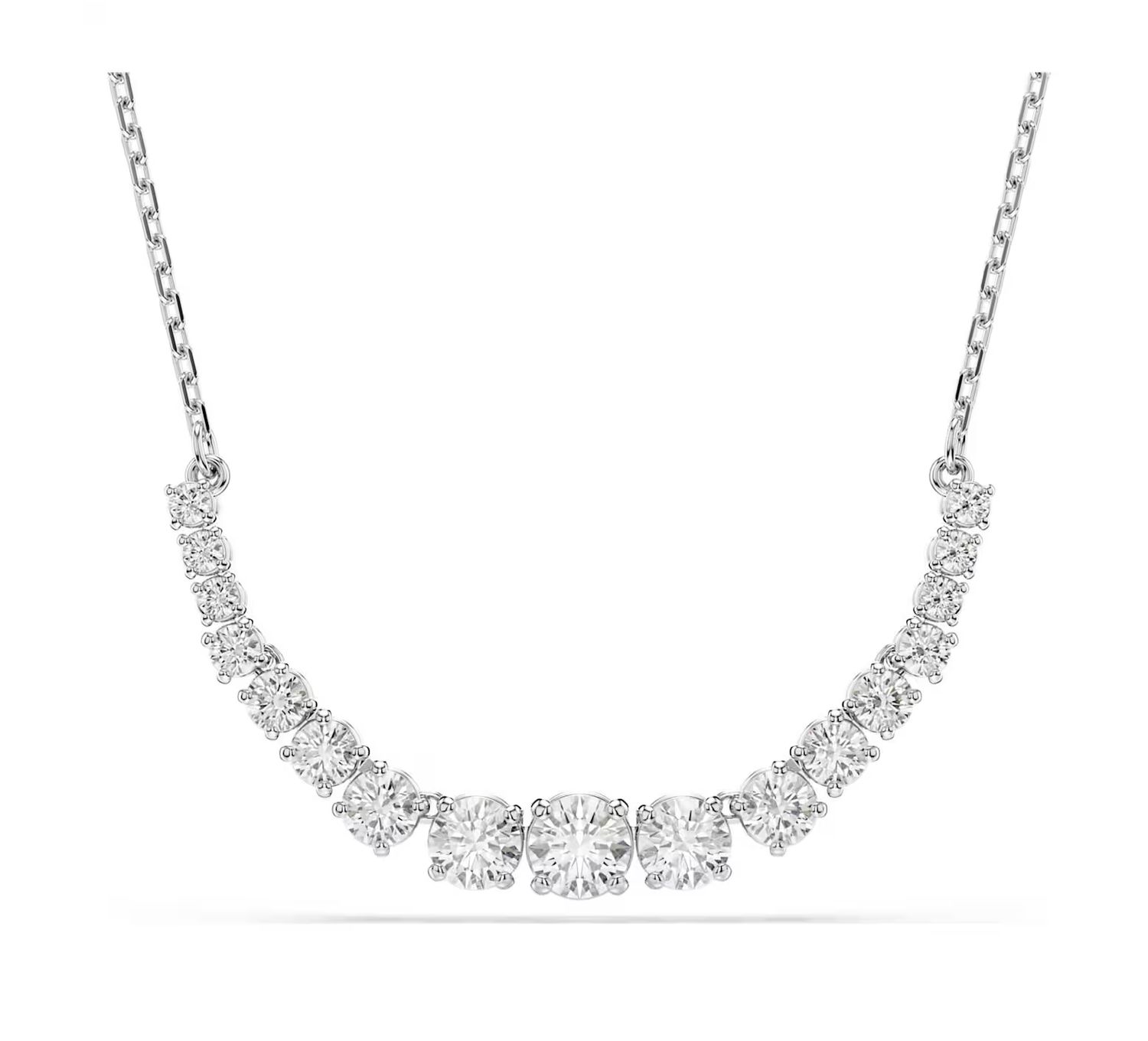 Matrix Necklace, Gradient of Round Cuts, White-5705396