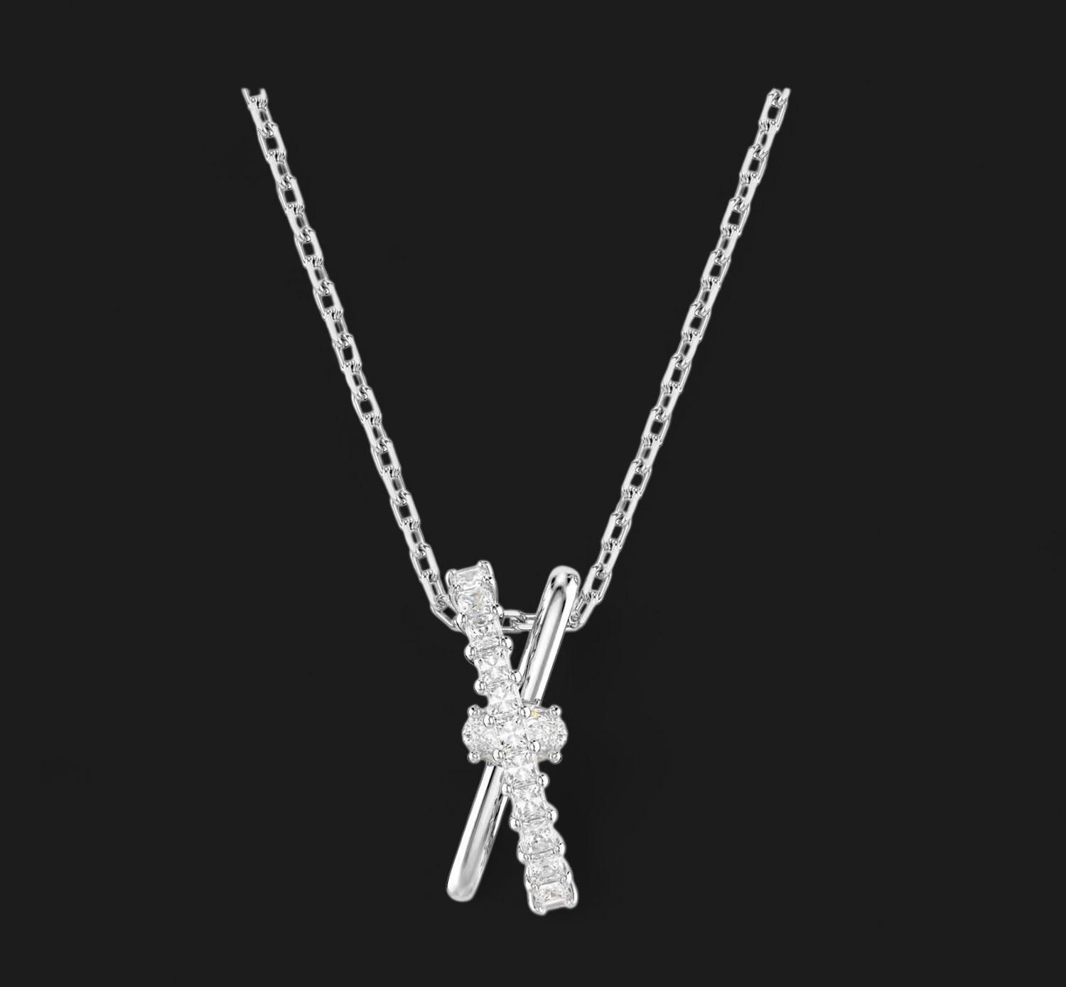 Hyperbola pendant, Mixed Cuts, Twist, White-5689723