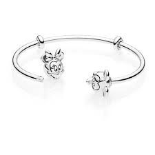 Disney Pandora Moments Mickey Mouse &amp; Minnie Mouse Open Bangle - 597494
