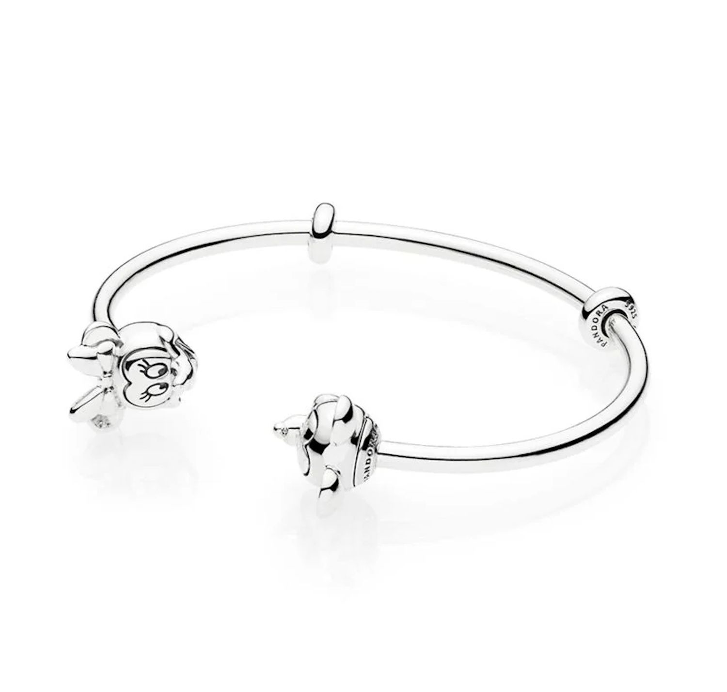 Disney Pandora Moments Mickey Mouse &amp; Minnie Mouse Open Bangle - 597494