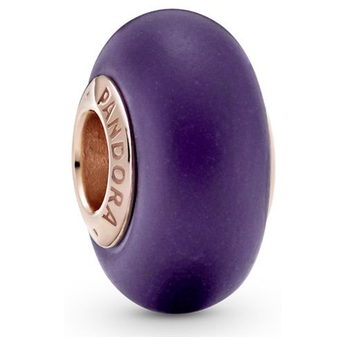 Matte Purple Murano Glass Charm - 789547C00