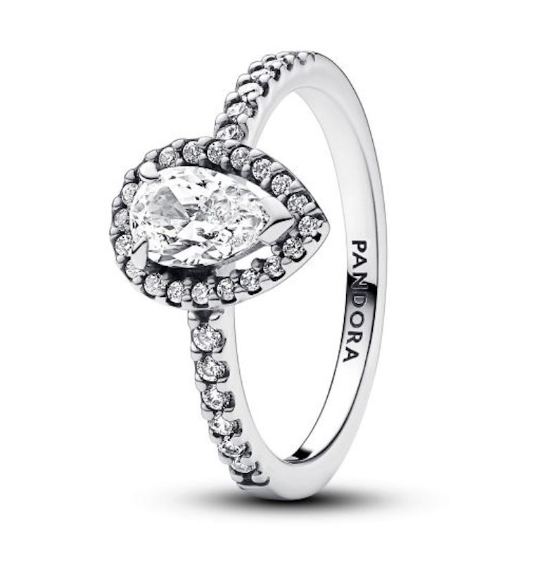 Sparkling Pear Halo Ring-192835C01