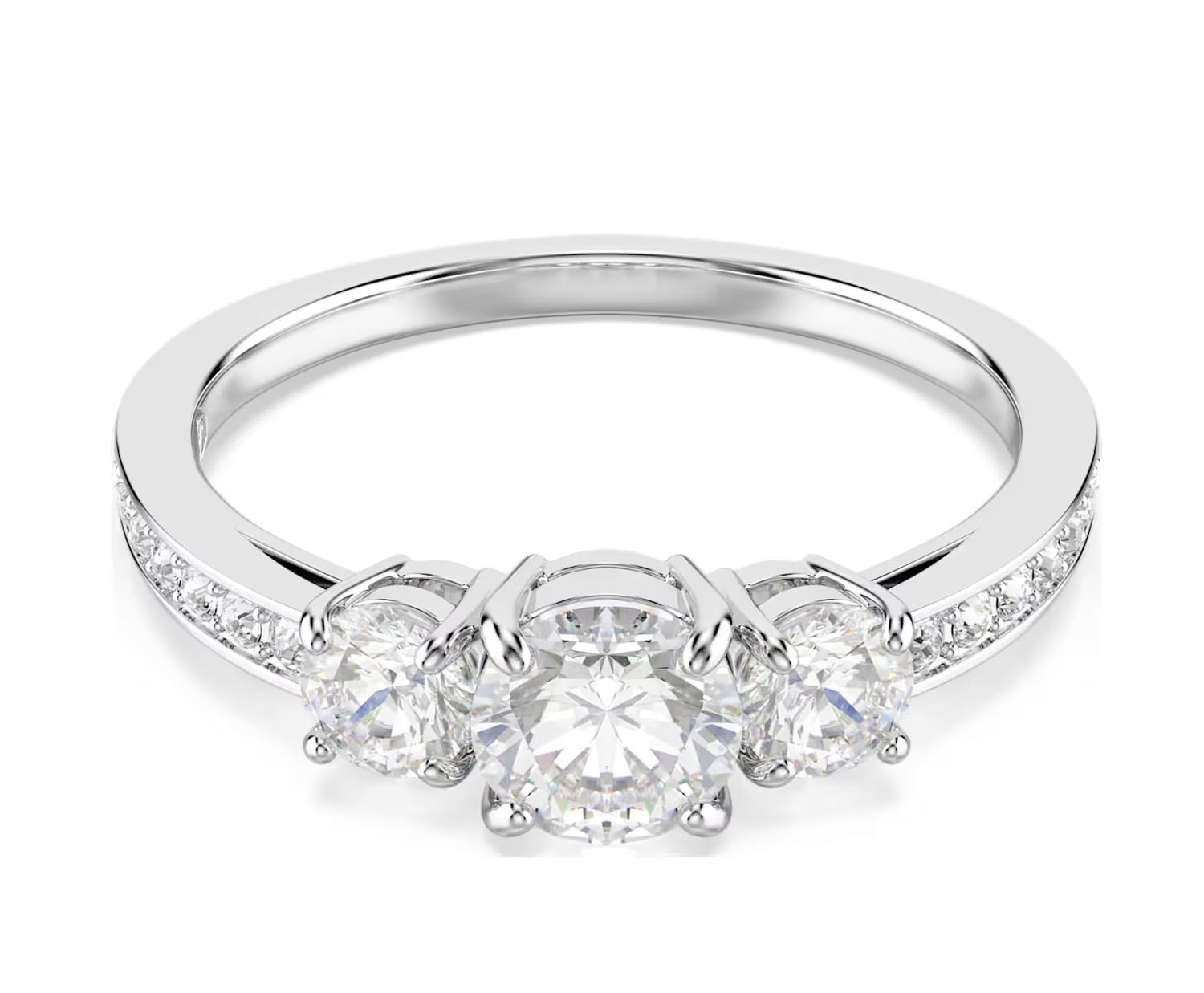Attract Trilogy Ring, Round Cut, White-5655713