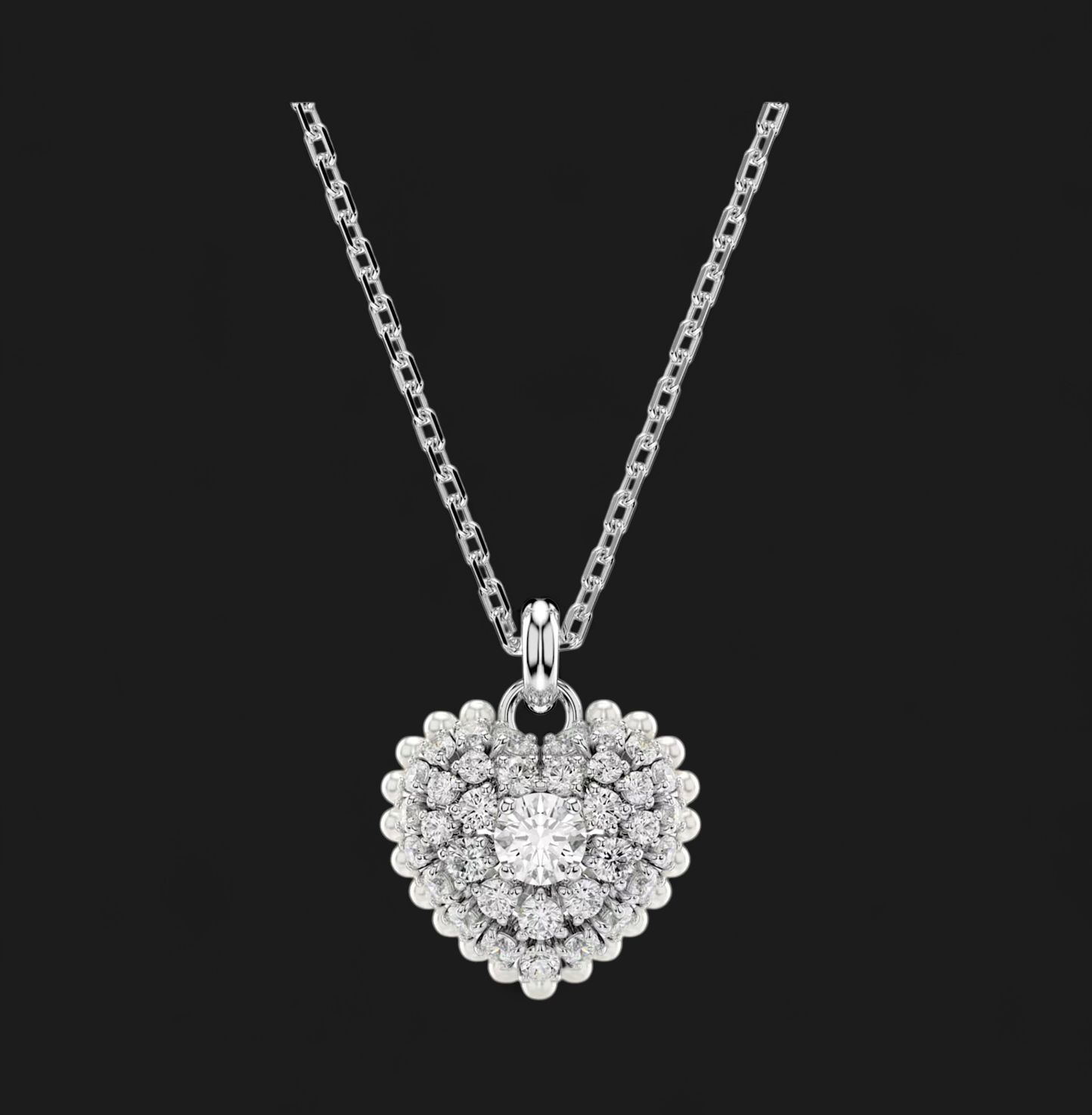 Idyllia Pendant, Heart, White-5684386