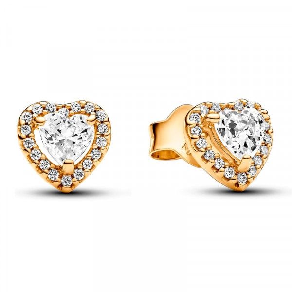 Pandora Sparkling Elevated Heart Stud Earrings - 268427C01