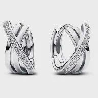 Crossover Pavé Hoop Earrings - 293150C01
