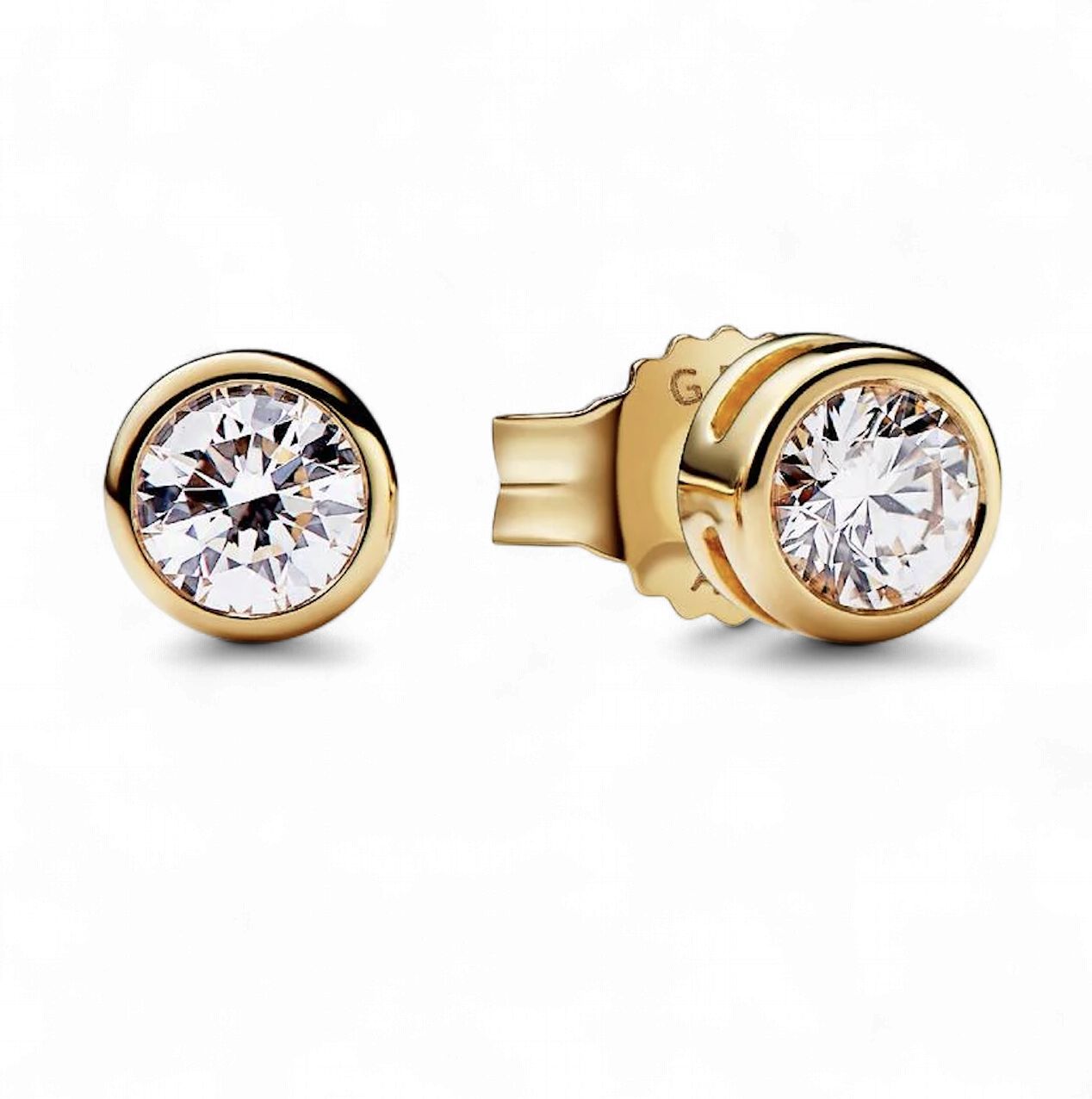 Pandora Era Bezel 14k Gold Lab-Grown Diamond Earrings - 252857C01