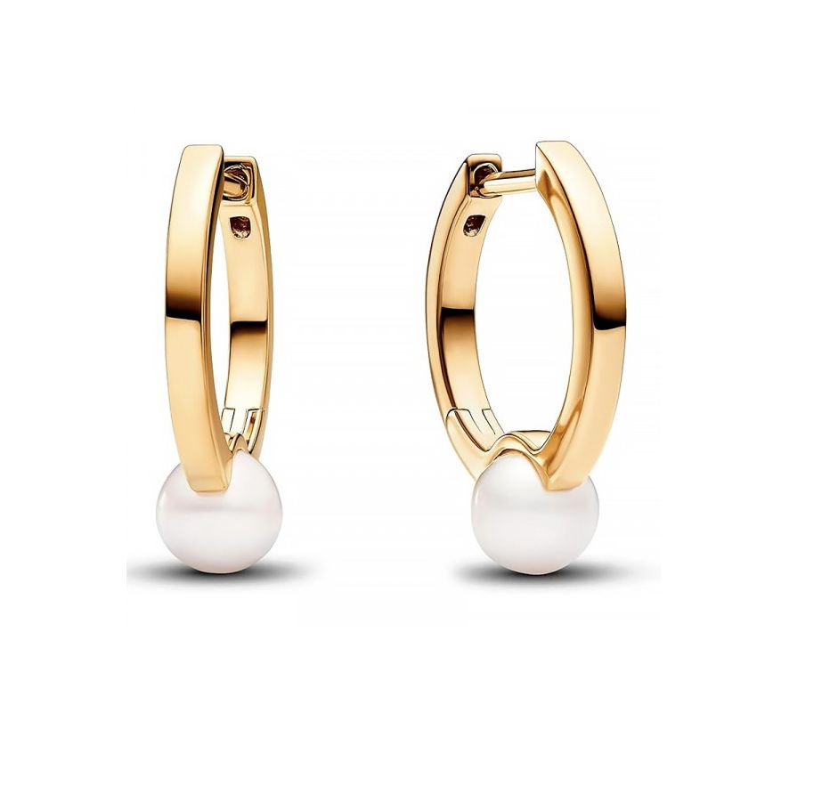 Pandora Treated Freshwater Cultured Pearl Hoop Earrings - 263170C01