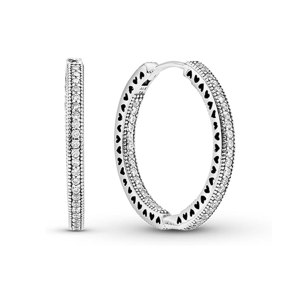 Pandora Sparkle &amp; Hearts Hoop Earrings - 296319CZ