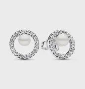 Pearl &amp; Pavé Halo Stud-293154C01