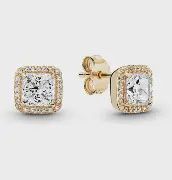 Square Sparkle Halo Stud EarringsStud earrings - 250327CZ