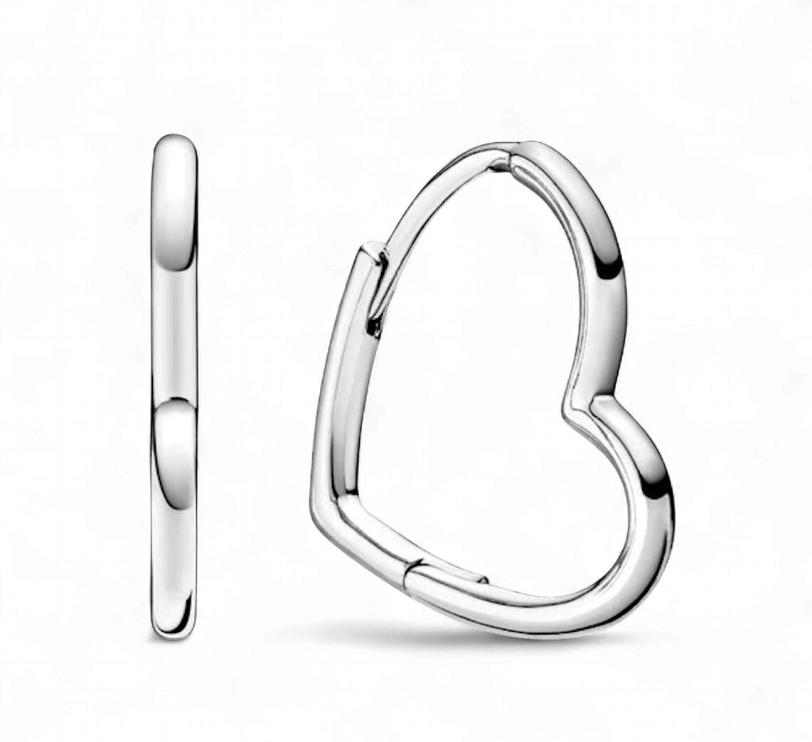 Pandora Asymmetrical Heart Hoop Earrings - 298307C00
