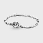 Disney Pandora Moments Mickey Mouse Heart Clasp Snake Chain Bracelet - 599299C01