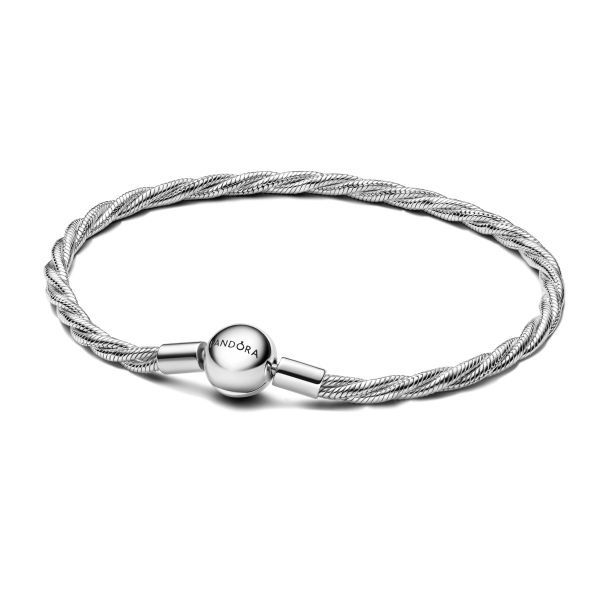 Round Pandora Clasp Twisted Snake Chain - 593757C00