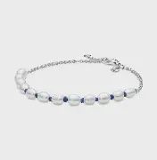 Freshwater Cultured Pearl Blue Cord Chain Bracelet  - 591689C01
