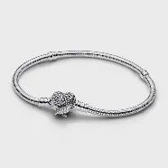 Heart Wings Clasp Snake Chain Bracelet - 593680C01