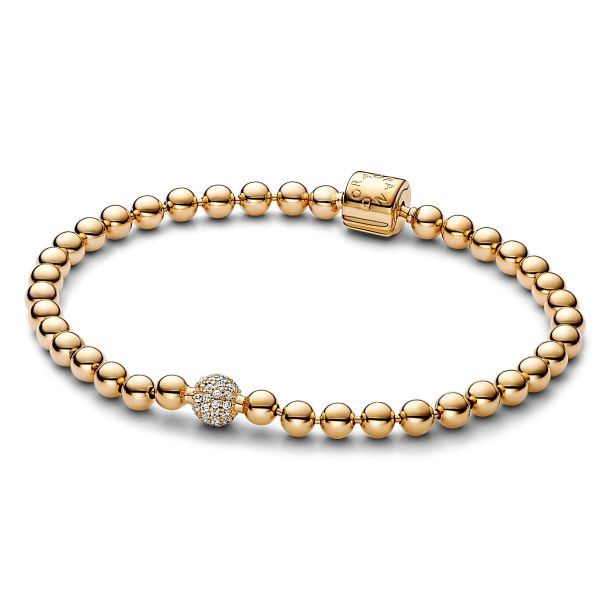 Pandora Beads &amp; Pavé Bracelet-Gold- 568342C01