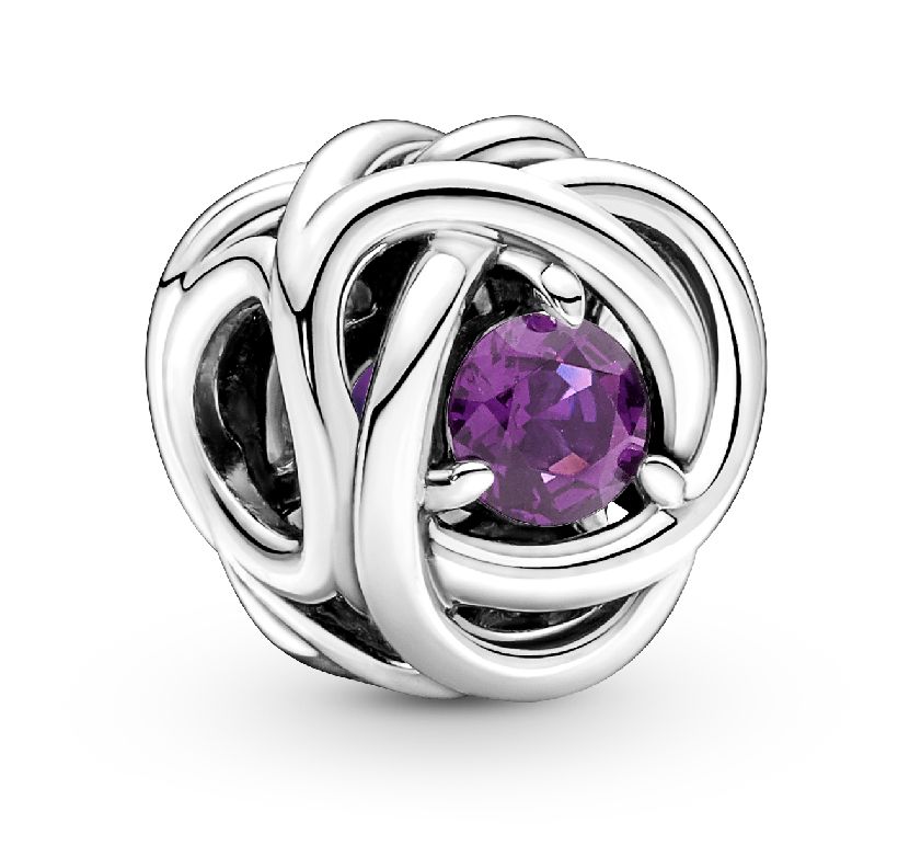February Crystal Birthstone Eternity Circle Charm-790065C02
