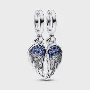 Sparkling Splitable Angel Wings Dangle Charm - 792821C01