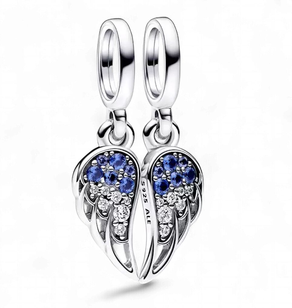 Sparkling Splitable Angel Wings Dangle Charm-792821C01