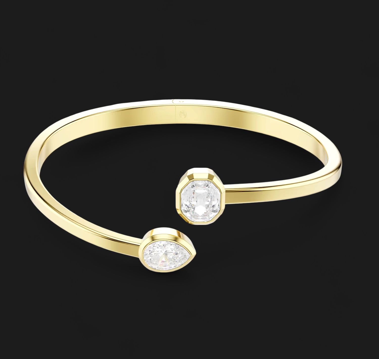 Imber Bangle, Mixed Cuts, White, Gold-Tone, Size M - 5714315