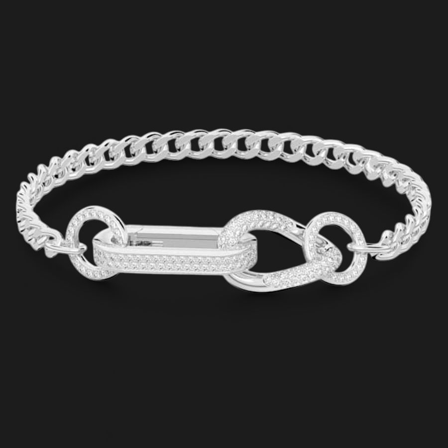 Dextera Bracelet, Pavé, Mixed links, White- 5642598