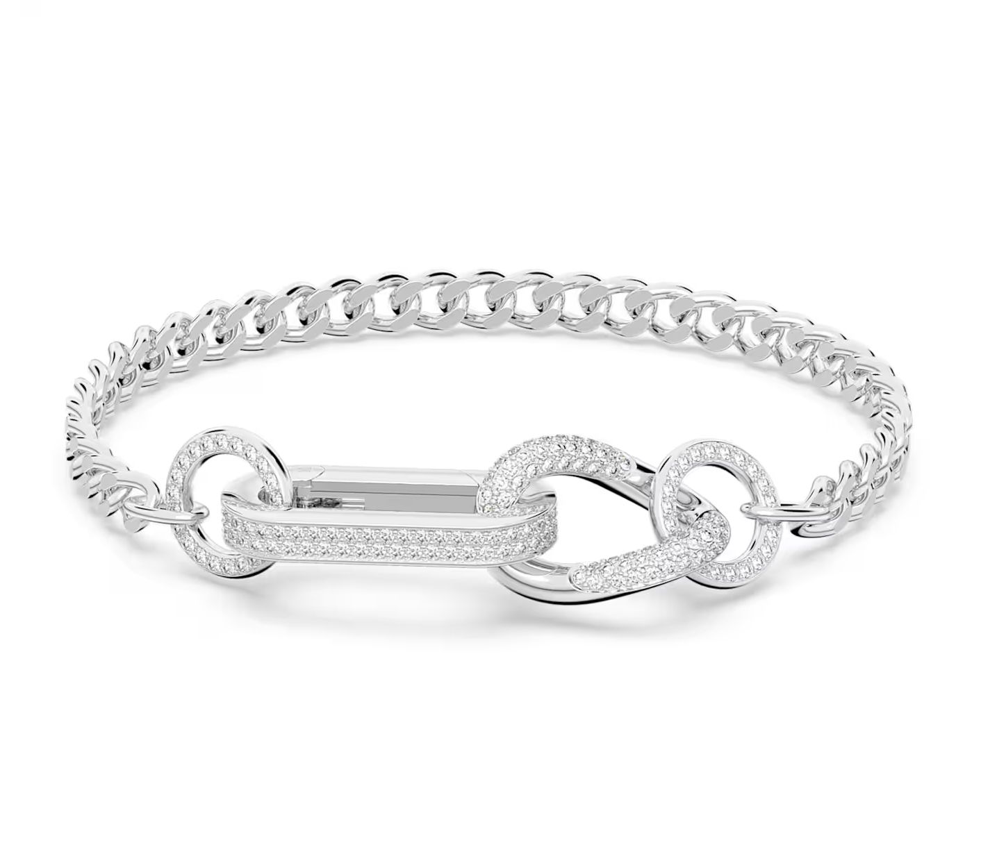 Dextera Bracelet, Pavé, Mixed links, White- 5642598