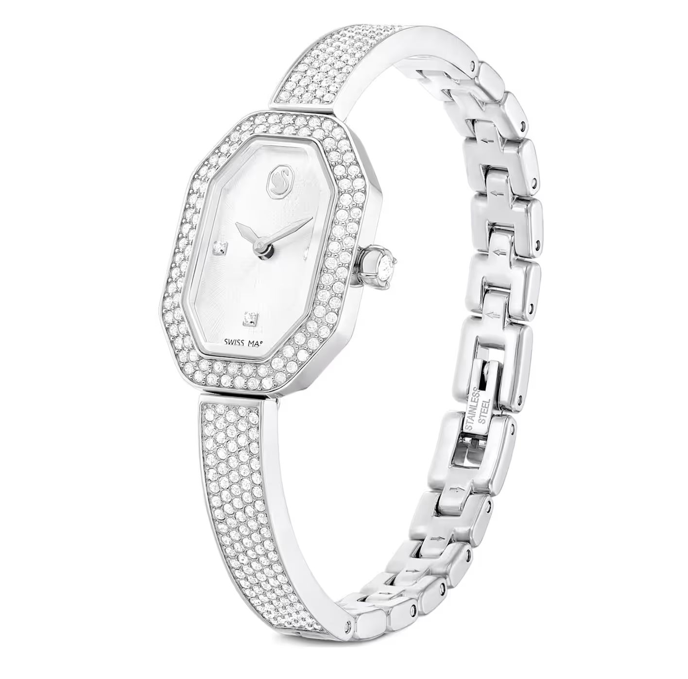 Dextera Bangle Watch,Swiss Made, Silver tone, Stainless Steel-5672977