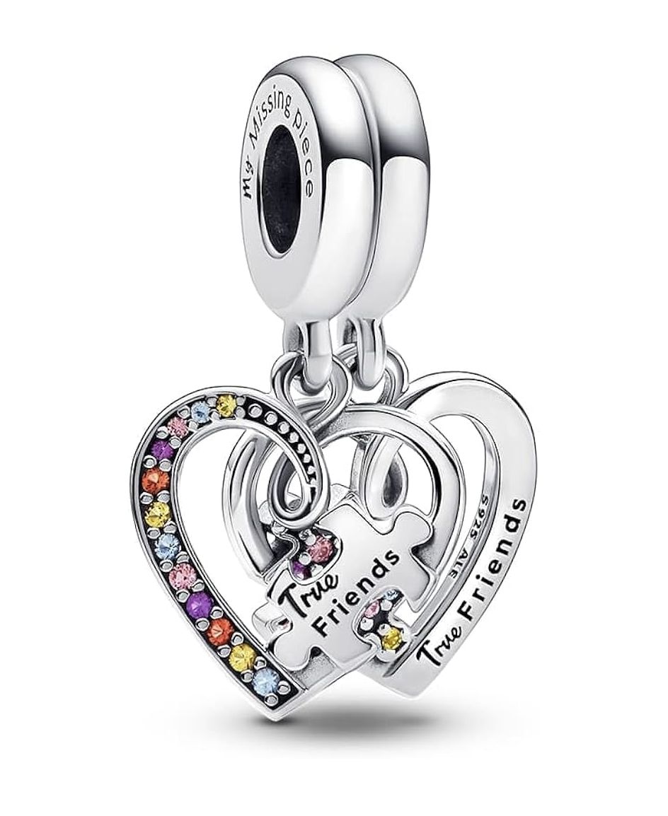 Puzzle Piece Hearts Splittable Friendship Dangle Charm-792239C01