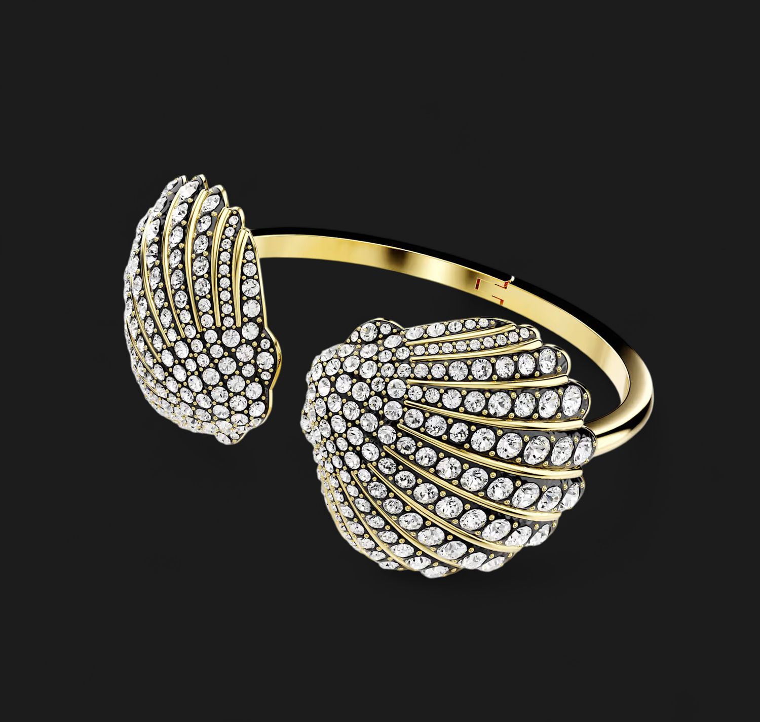 Idyllia Bangle Shell, White, Gold Tone (Size M)- 5683943