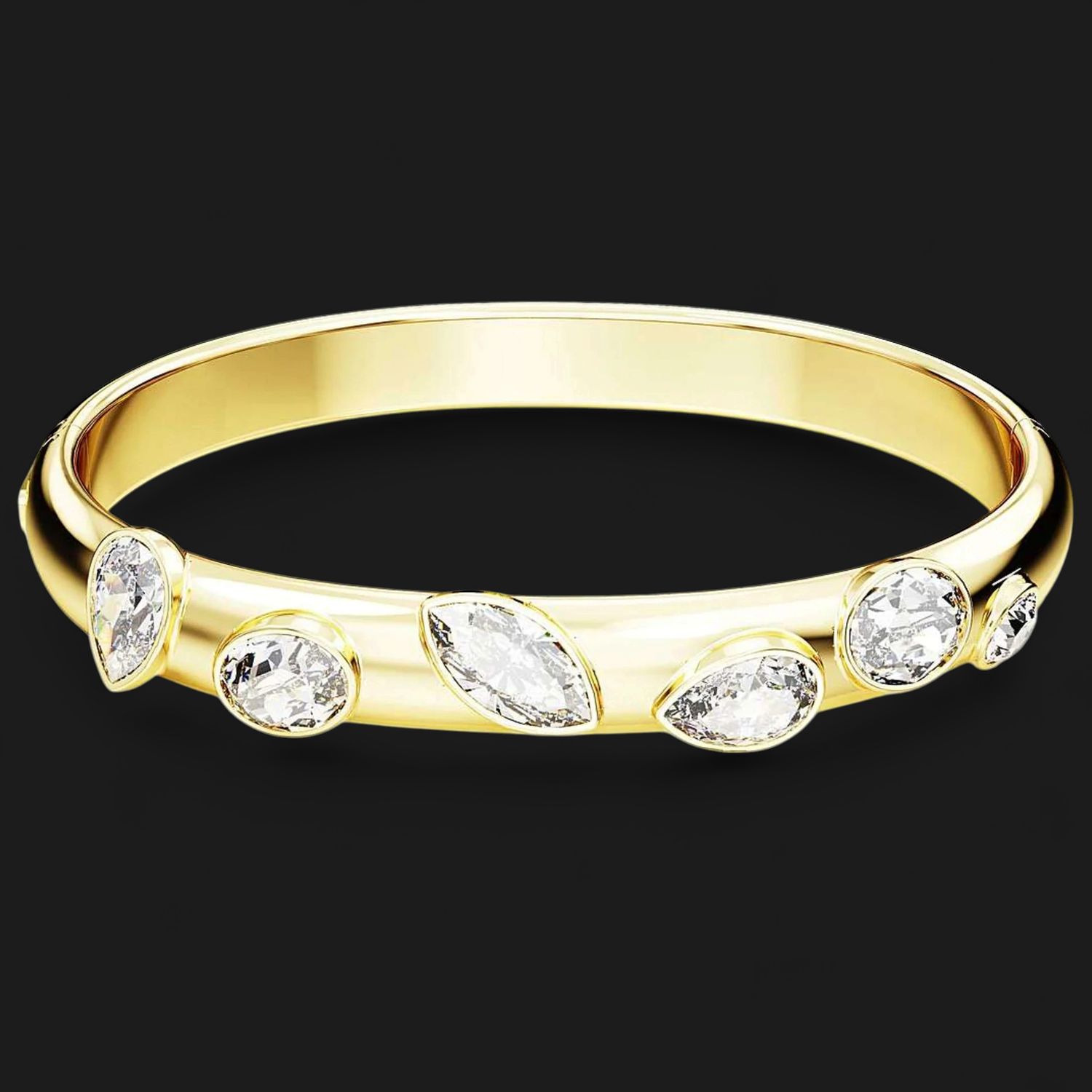 Dextera Bangle, Mixed Cuts, Gold-Tone- 5672670