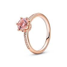 Pink Sparkling Crown Solitaire Ring - 188289C01