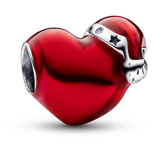 Metallic Red Christmas Heart Charm - 792336C01