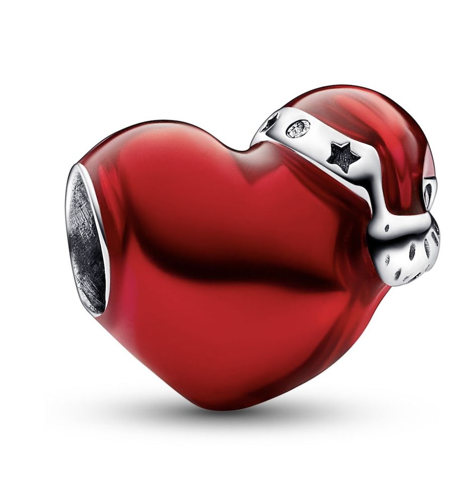 Metallic Red Christmas Heart Charm - 792336C01