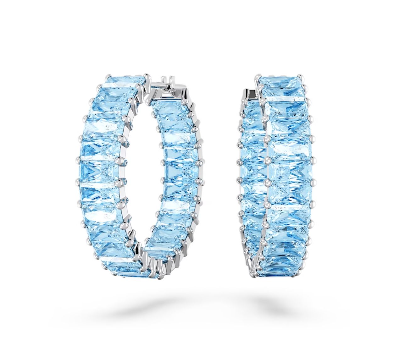 Matrix Earrings, Baguette Cut, Blue - 5659037
