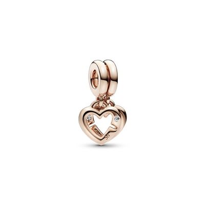 Linked Sister Hearts Split Dangle Charm - 789538C01