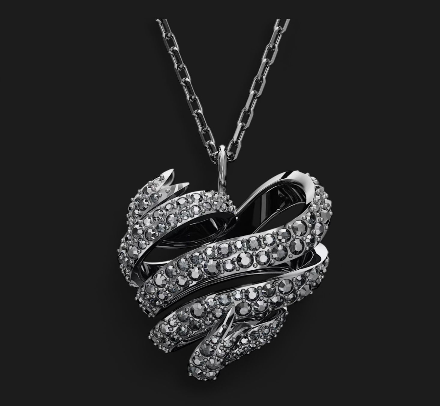Volta Pendant, Heart, Small, Black-5662491